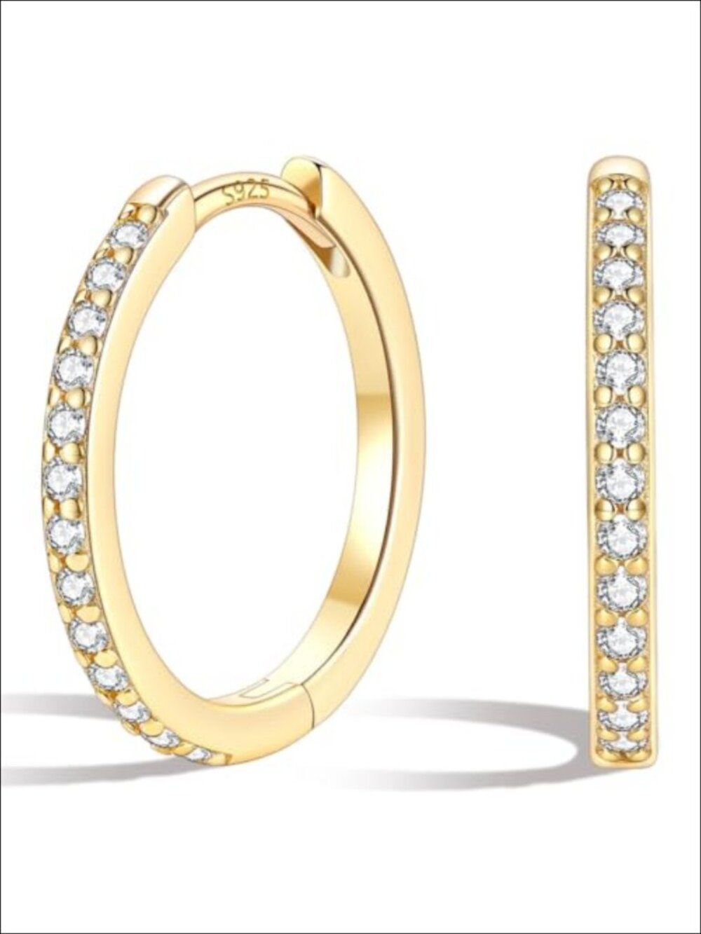 14K Gold Plated Huggie Hoop Earrings with 925 Sterling Silver Posts